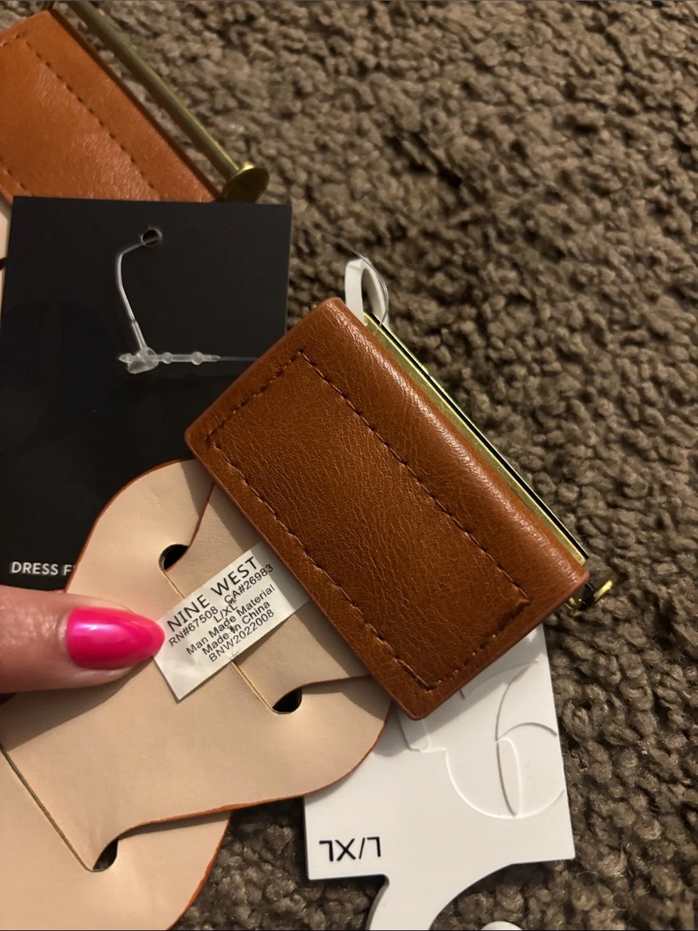 Nine West Tan Braided Stretch Belt